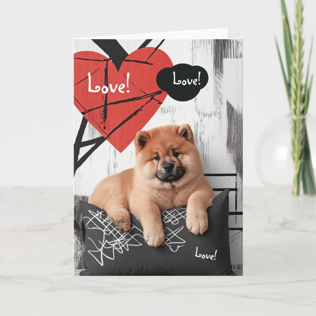 Tarjeta De Agradecimiento Chow Chow Valentcard (Anverso)