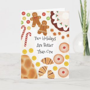 Tarjeta De Agradecimiento Chrismakkuh Navidades Hanukkah Funny Cute