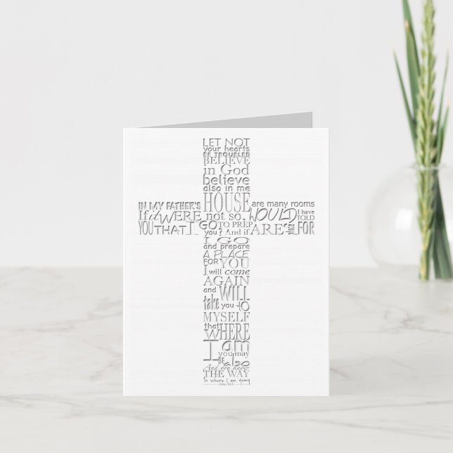 Tarjeta De Agradecimiento Christian Cross John 14 Solidaridad (Anverso)