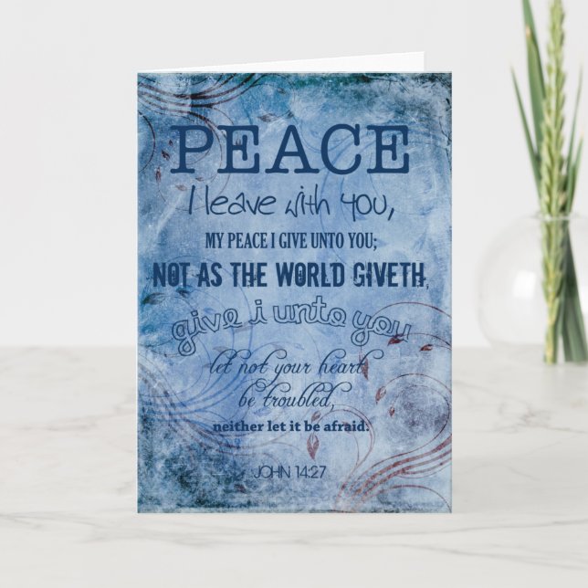 Tarjeta De Agradecimiento Christian de la Paz Gracias John 14:27 (Anverso)