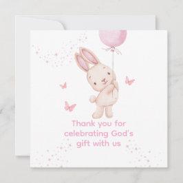 Tarjeta De Agradecimiento Christian Pink Girl Baby Shower Thank You Card