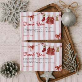 Tarjeta De Agradecimiento Christmas Baby Shower