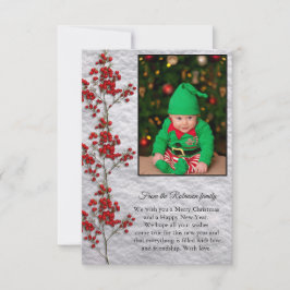 Tarjeta De Agradecimiento Christmas Card With a Smiling and Happy Baby.