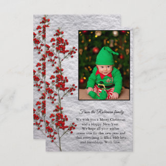 Tarjeta De Agradecimiento Christmas Card With a Smiling and Happy Baby.
