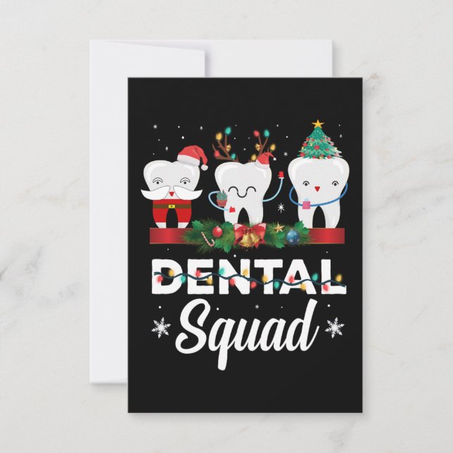 Tarjeta De Agradecimiento Christmas Dental Squad Clothing Funny Xmas Dentist (Anverso)