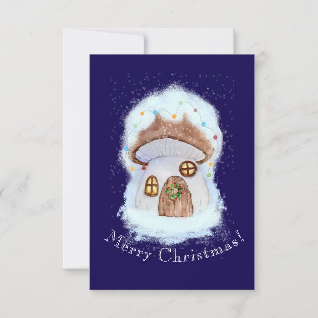 Tarjeta De Agradecimiento Christmas Fairytale House (Anverso)