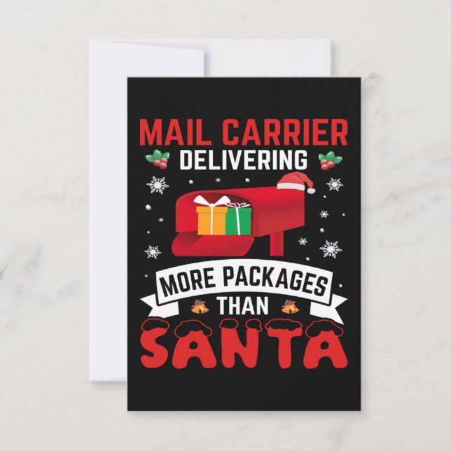 Tarjeta De Agradecimiento Christmas Funny Holiday Mailman Saying Postman (Anverso)