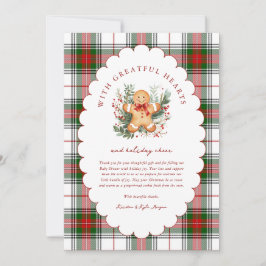 Tarjeta De Agradecimiento Christmas Gingerbread Baby Shower 