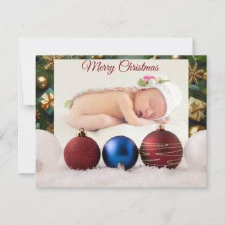 Tarjeta De Agradecimiento Christmas Greeting With Beautiful Baby