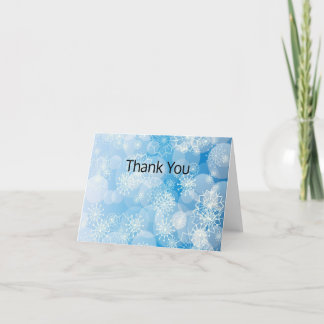 Tarjeta De Agradecimiento Christmas snowflakes on a blue background