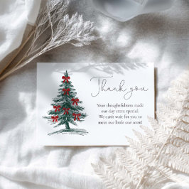 Tarjeta De Agradecimiento Christmas tree Baby Shower Thank You Card