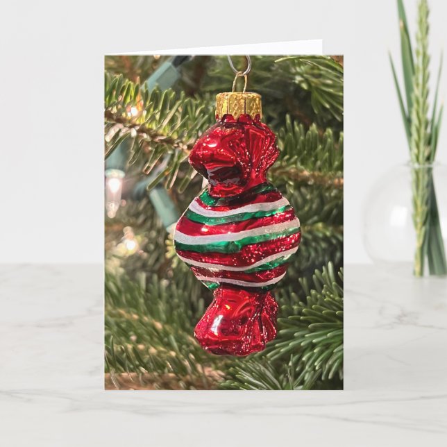 Tarjeta De Agradecimiento Christmas Tree Candy Ornament Card (Anverso)