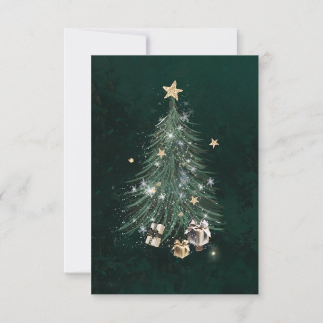 Tarjeta De Agradecimiento Christmas Tree - God Jul (Anverso)