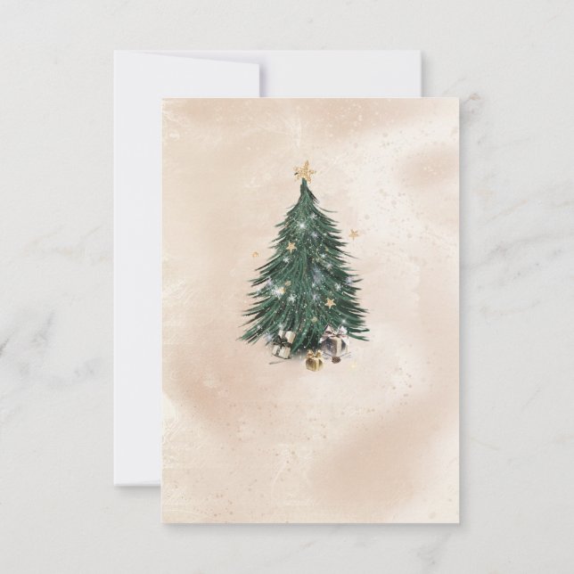 Tarjeta De Agradecimiento Christmas Tree Luxury Greeting Card (Reverso)