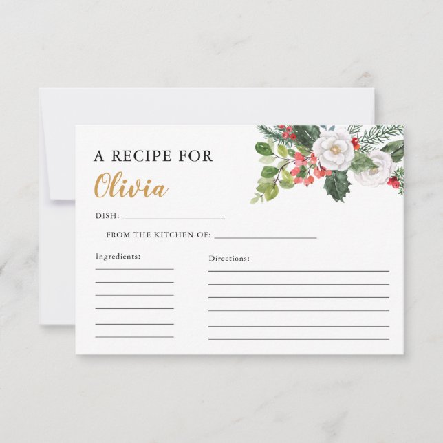 Tarjeta De Agradecimiento Christmas Winter Bridal Shower Card (Anverso)