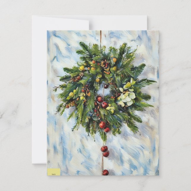 Tarjeta De Agradecimiento Christmas Wreath card (Anverso)