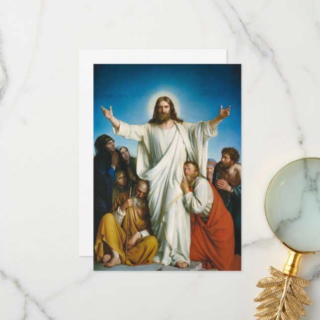 Tarjeta De Agradecimiento Christus Consolator por Carl Bloch (Anverso/Reverso In Situ)