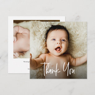 Tarjeta De Agradecimiento Chuleta de letra a mano moderna personalizada con