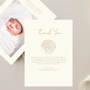 Tarjeta De Agradecimiento Chullettering Elegante Fotorafía Sencilla para Bab