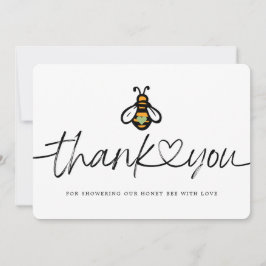 Tarjeta De Agradecimiento Chupete de abeja moderna para baby shower