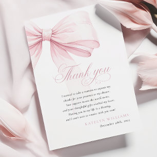Tarjeta De Agradecimiento Chupete de arco rosa para baby shower