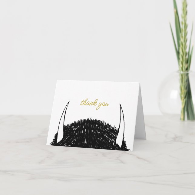 Tarjeta De Agradecimiento Chupete de Baby Shower de Where the Wild Things Ar (Anverso)