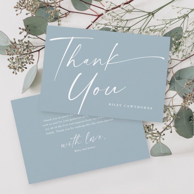 Tarjeta De Agradecimiento Chupete de bebé con guión elegante moderno (Subido por el creador)