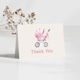 Tarjeta De Agradecimiento Chupete de Bebé Rosa Baby Shower