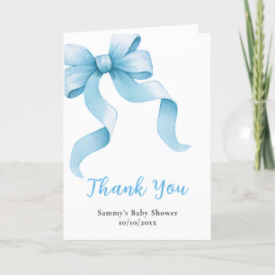 Tarjeta De Agradecimiento Chupete de lazo coquette azul Baby Shower