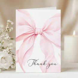 Tarjeta De Agradecimiento Chupete de lazo rosa Baby Shower