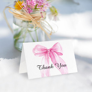 Tarjeta De Agradecimiento Chupete de lazo rosa Baby Shower