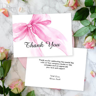 Tarjeta De Agradecimiento Chupete de lazo rosa Baby Shower