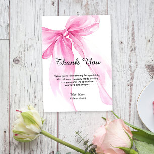 Tarjeta De Agradecimiento Chupete de lazo rosa Baby Shower