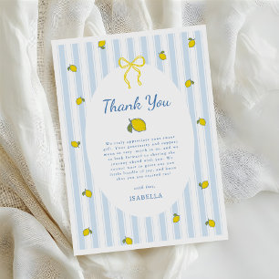 Tarjeta De Agradecimiento Chupete de Limón para Baby Shower sin Distinción d