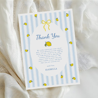 Tarjeta De Agradecimiento Chupete de Limón para Baby Shower sin Distinción d