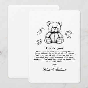 Tarjeta De Agradecimiento Chupete de oso ducha de bebé sin género Ducha