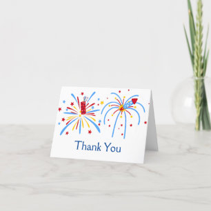 Tarjeta De Agradecimiento Chupete del 4 de julio para baby shower