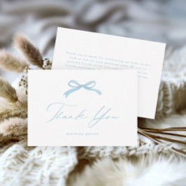 Tarjeta De Agradecimiento Chupete Elegante de Lazo Azul para Niña