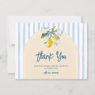 Tarjeta De Agradecimiento Chupete Un Dulce Citrus Limón Baby Shower