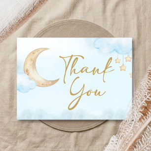 Tarjeta De Agradecimiento Chupeteada sobre la Luna Baby Shower