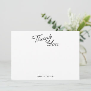 Tarjeta De Agradecimiento Chupinada de bebé con guión retro blanco moderno m
