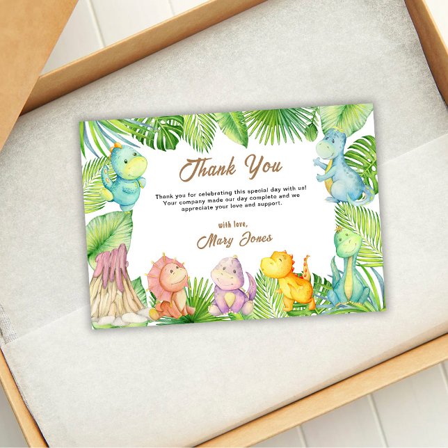 Tarjeta De Agradecimiento Chupinada de Bebé Dinosaurio (Subido por el creador)