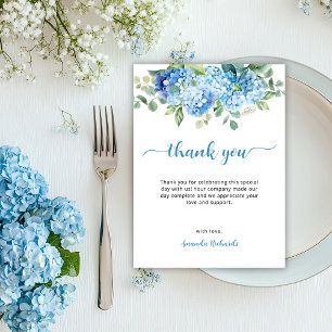 Tarjeta De Agradecimiento Chupinada de Bebé Hortensia Azul