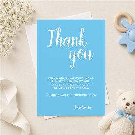 Tarjeta De Agradecimiento Chupinada De Tipografía Azul Simple Moderna