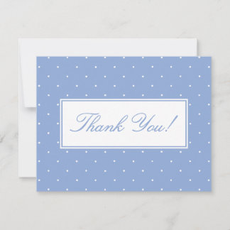 Tarjeta De Agradecimiento Chupinada Simple de Lunares Azules para Baby Showe