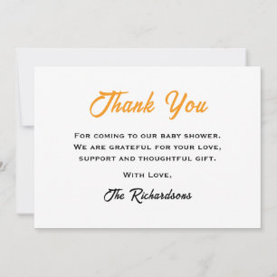 Tarjeta De Agradecimiento Chupito de Citricos para Baby Shower Neutral en cu
