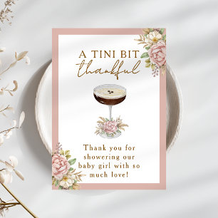 Tarjeta De Agradecimiento Chupito de Espresso con Florales Rosados para Baby