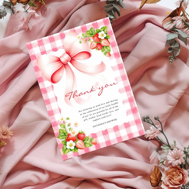Tarjeta De Agradecimiento Chupito Dulce Rosa Fiesta de Bebé (Subido por el creador)