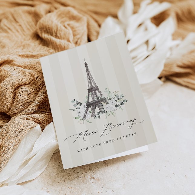 Tarjeta De Agradecimiento Chuva de Noivas Merci Beaucoup Paris (Subido por el creador)