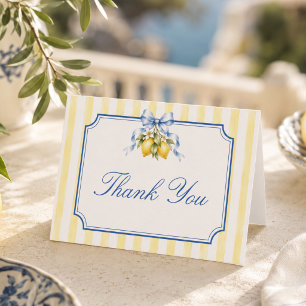 Tarjeta De Agradecimiento Ciao Baby Ducha de Bebé de Limón Italiano